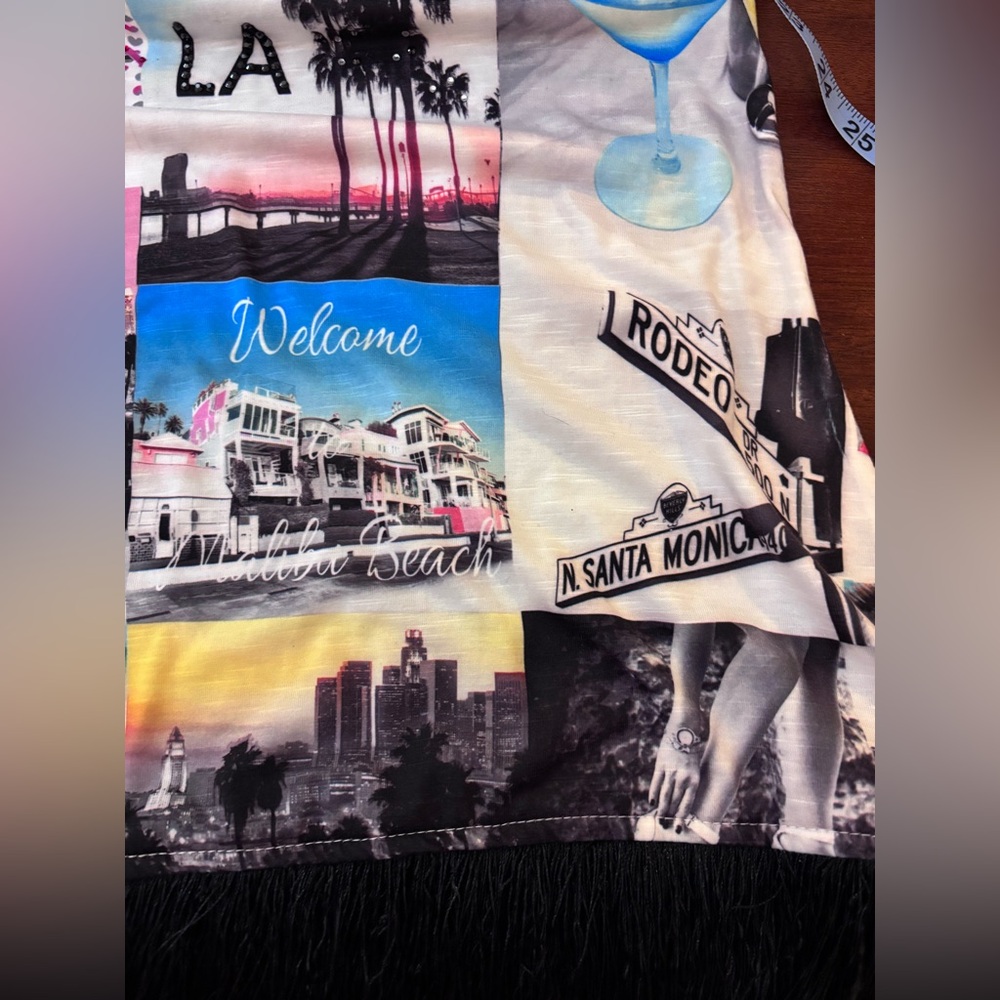 Style & CO LA Themed Graphic Tee with Fringe and sparkly gems! - Picture 13 of 16